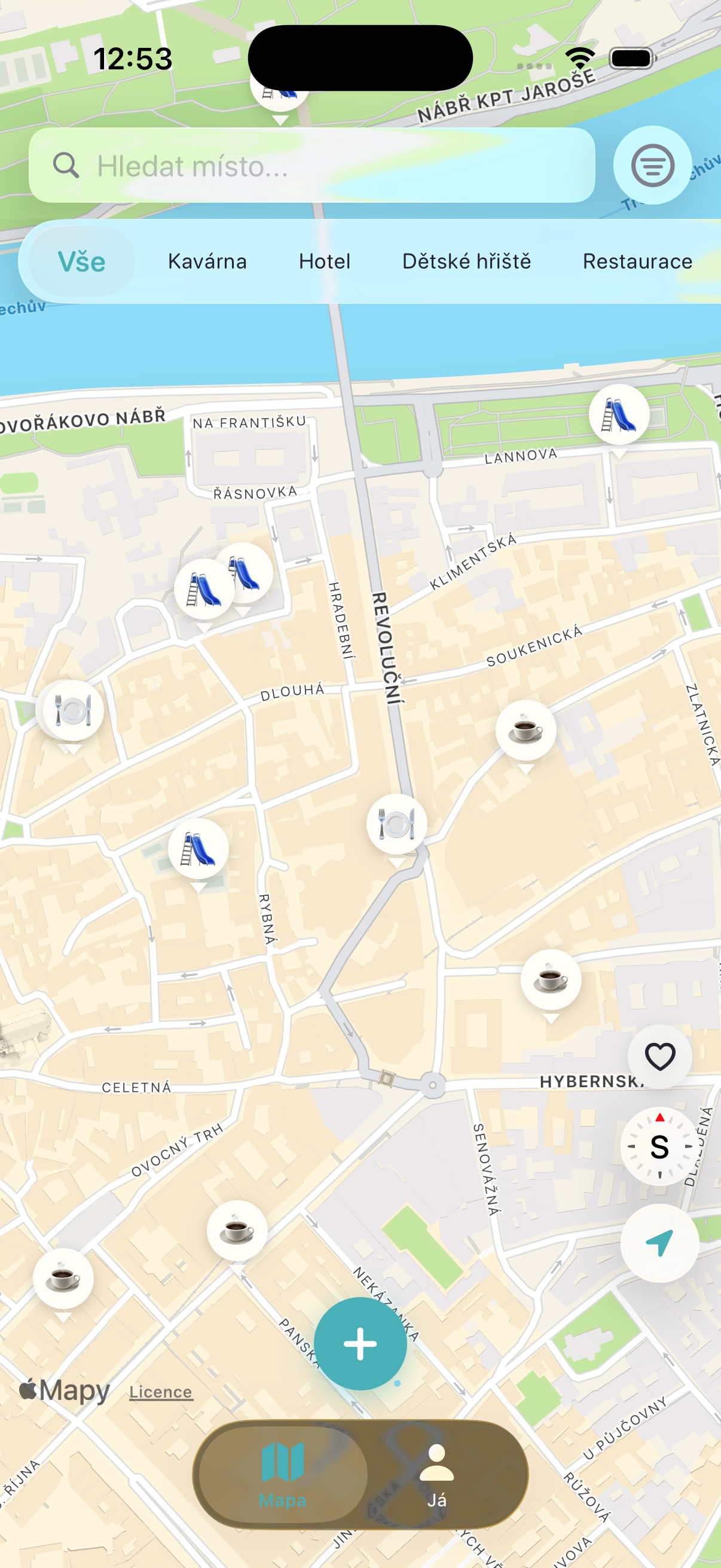 Baby Friendly aplikace — mapa baby-friendly míst